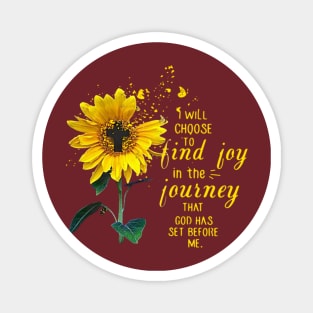 Christian Cross Sunflower God Quotes Magnet